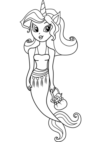 Rarity Mermaid Coloring Page